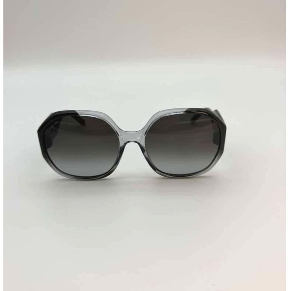 Salvatore Ferragamo Oversized Sunglasses Dark Gradient Lens Gold Logo Authentic